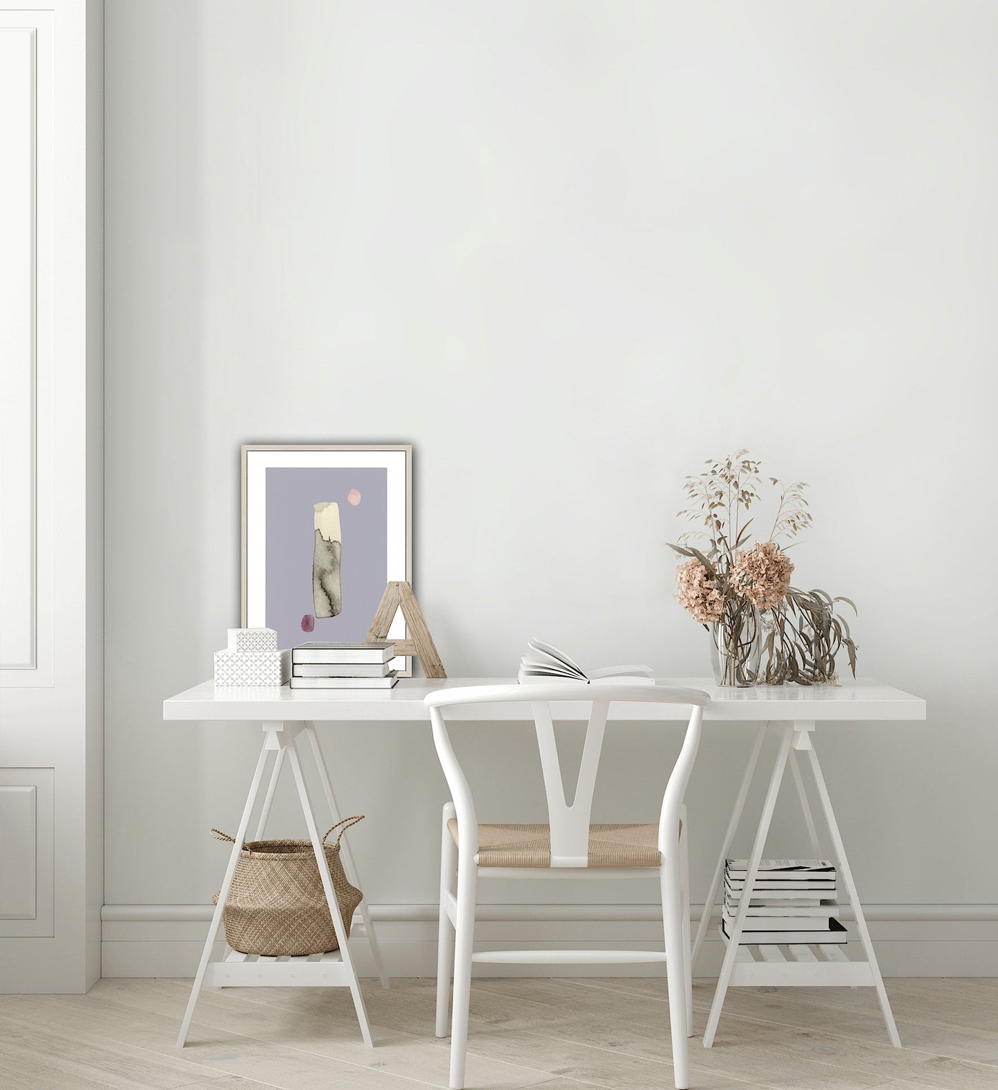 Dot Dash Abstract Print - Mauve