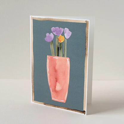 Tulip Pot Card - Purple