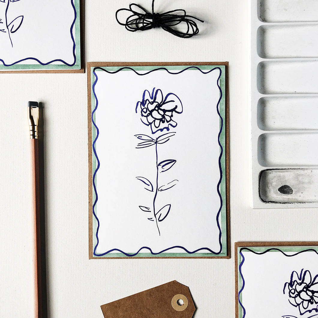 Ranunculus Squiggle Line Stem Card
