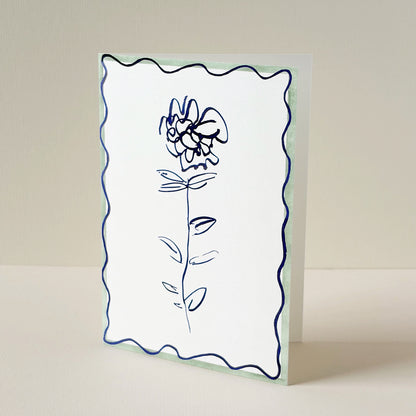 Ranunculus Squiggle Line Stem Card