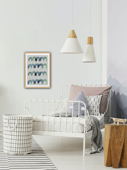 Mini Arches Abstract Print - Taupe