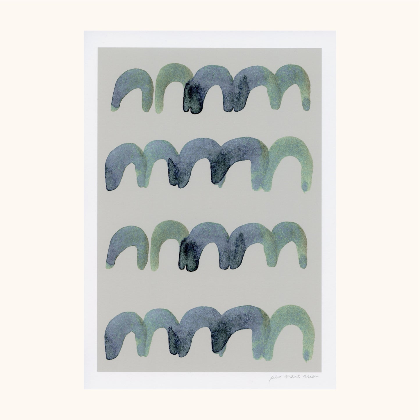Mini Arches Abstract Print - Taupe
