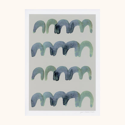 Mini Arches Abstract Print - Taupe