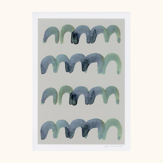 Mini Arches Abstract Print - Taupe
