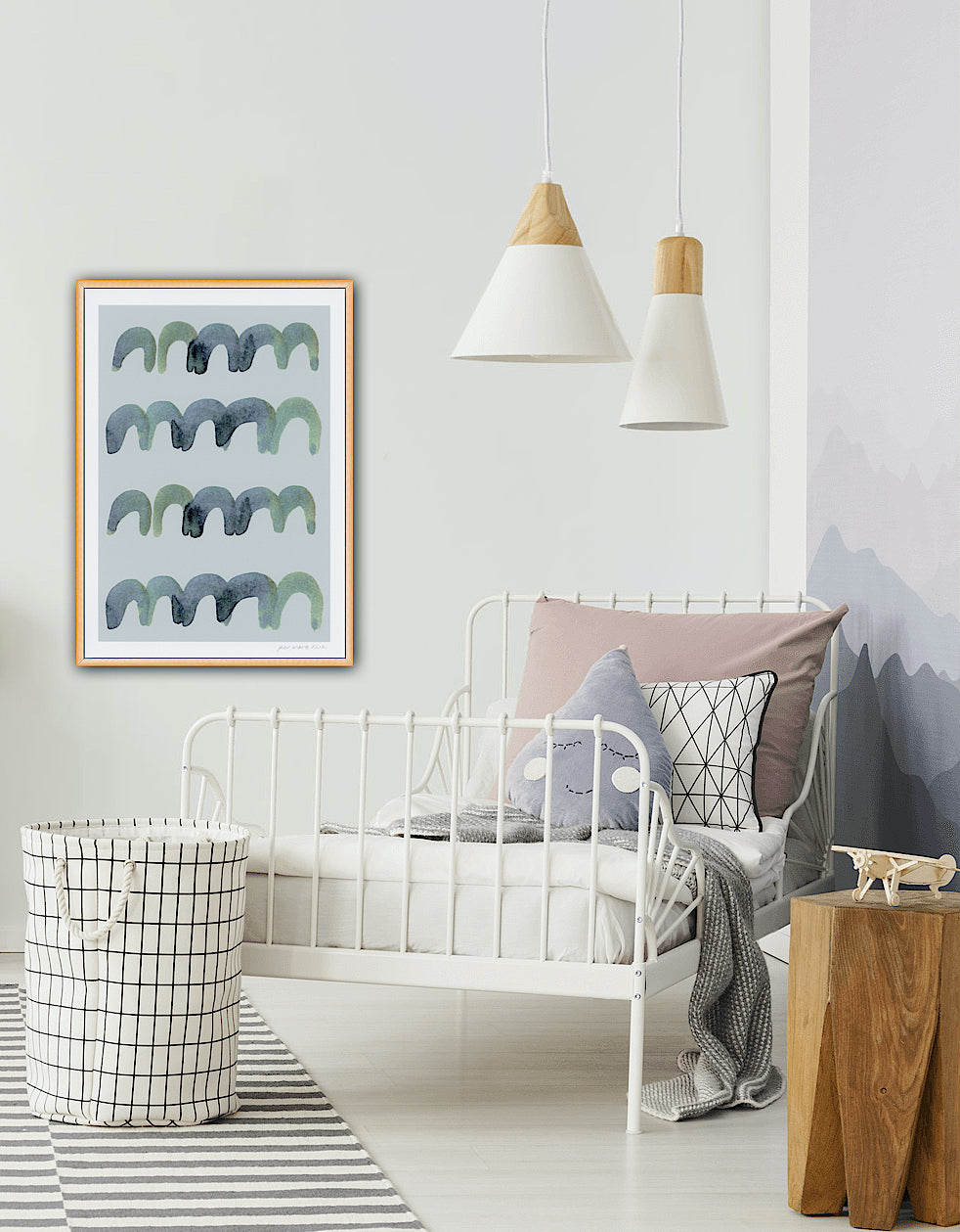 Mini Arches Abstract Print - Teal