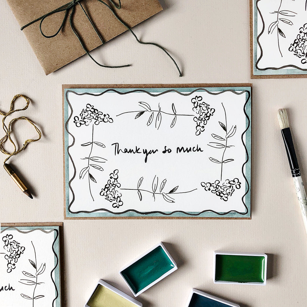 Verbena Squiggle Line Stem - Thank You So Much Card