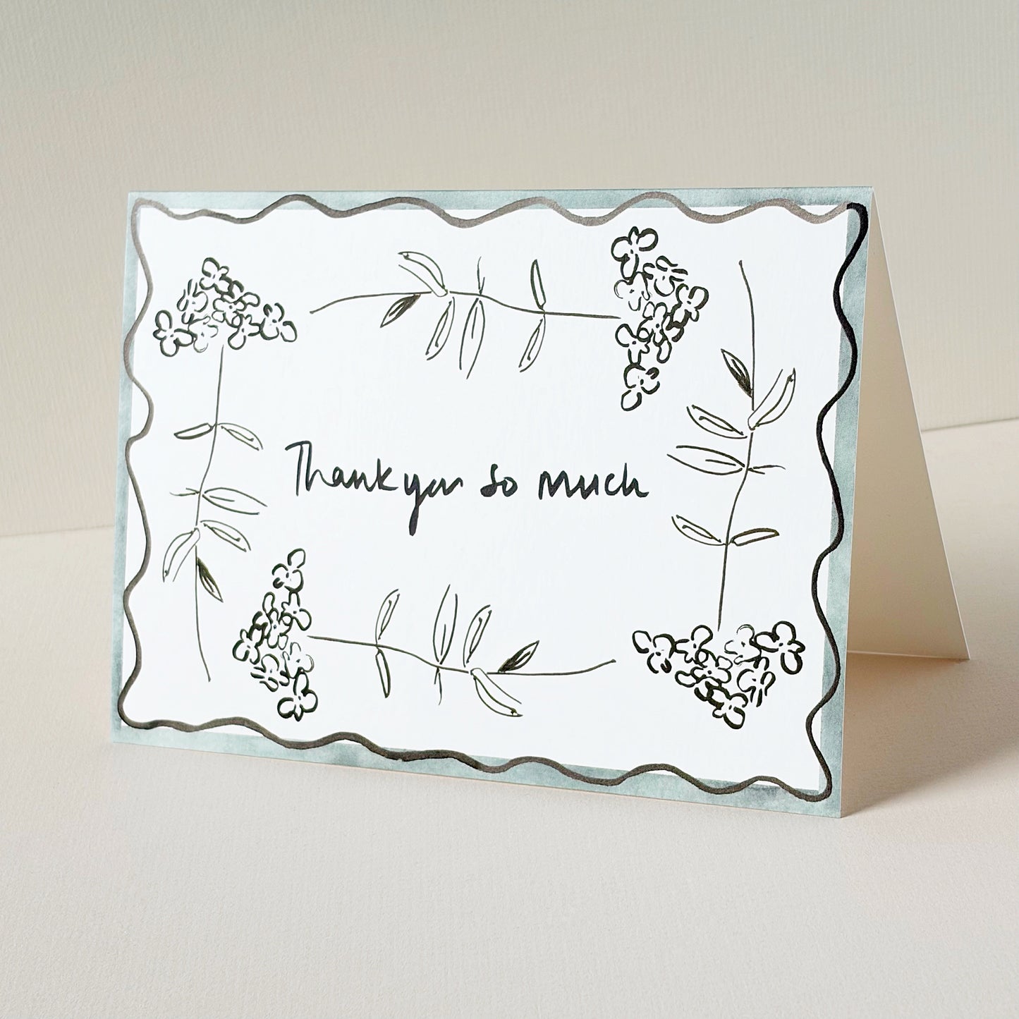 Verbena Squiggle Line Stem - Thank You So Much Card