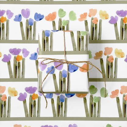 Hand-designed Tulip Gift Wrap paper