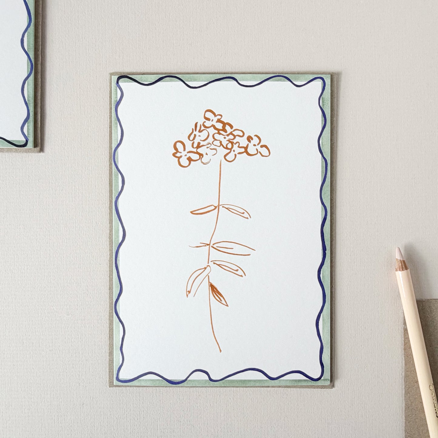 Verbena Squiggle Line Stem Card