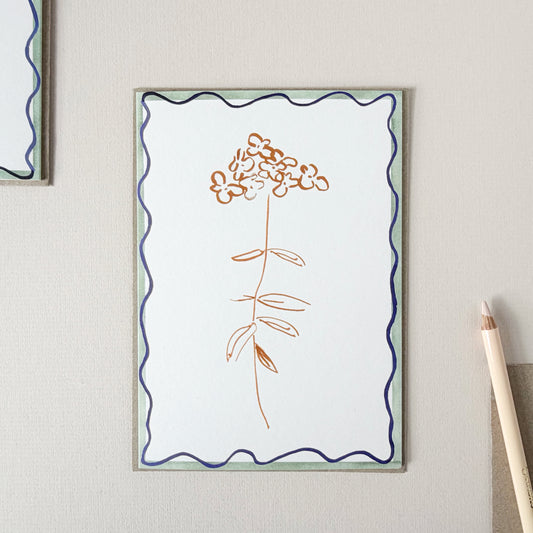 Verbena Squiggle Line Stem Card