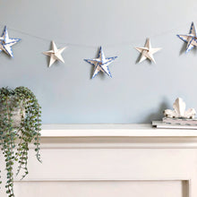 Load image into Gallery viewer, 5 Star Garland - Vintage Blue Scallop Edge
