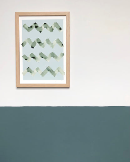 Wave Abstract Print - Blue