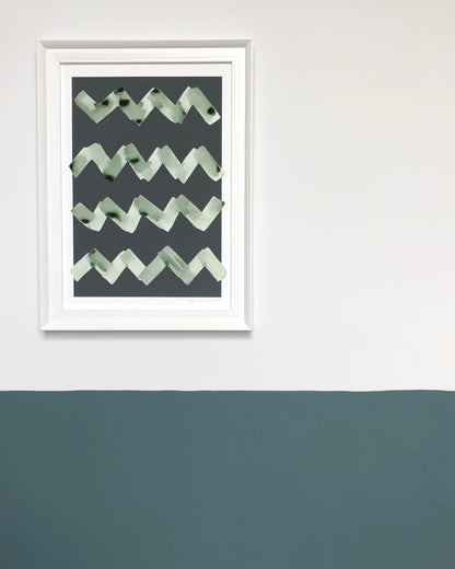 Wave Abstract Print - Charcoal