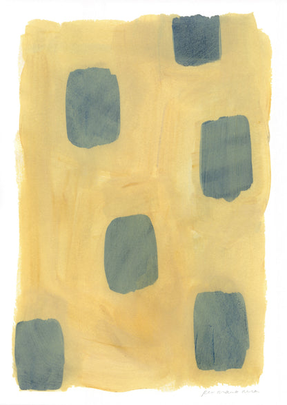 Spots Abstract Print - Yellow & Black