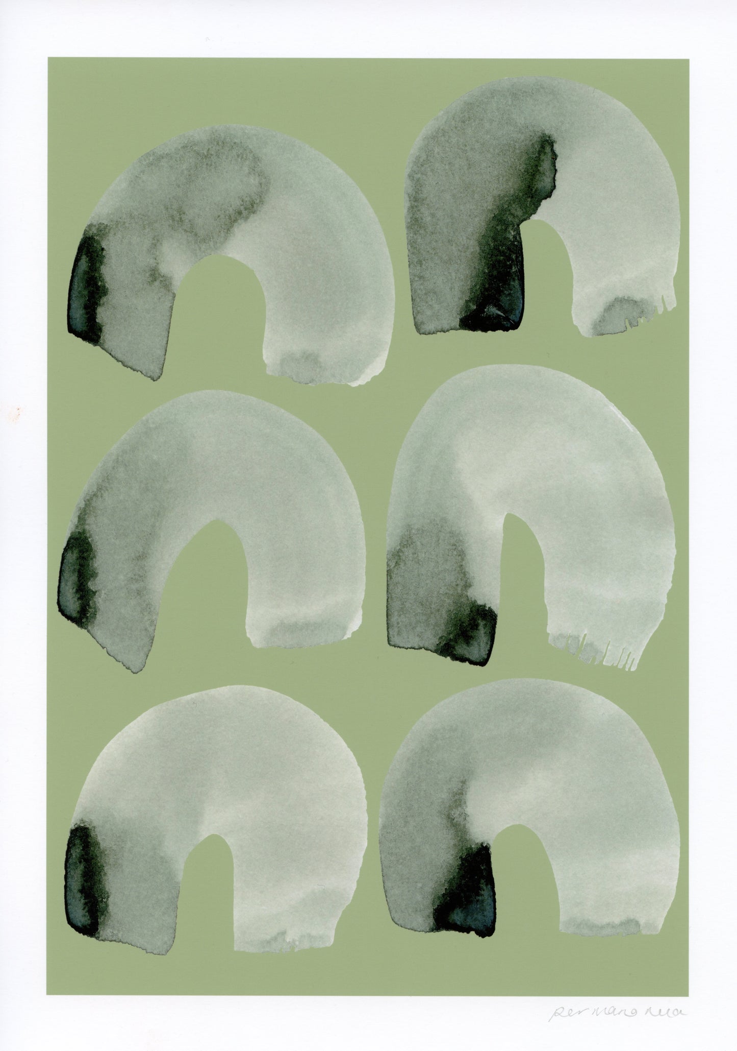 Arches Abstract Print - Green