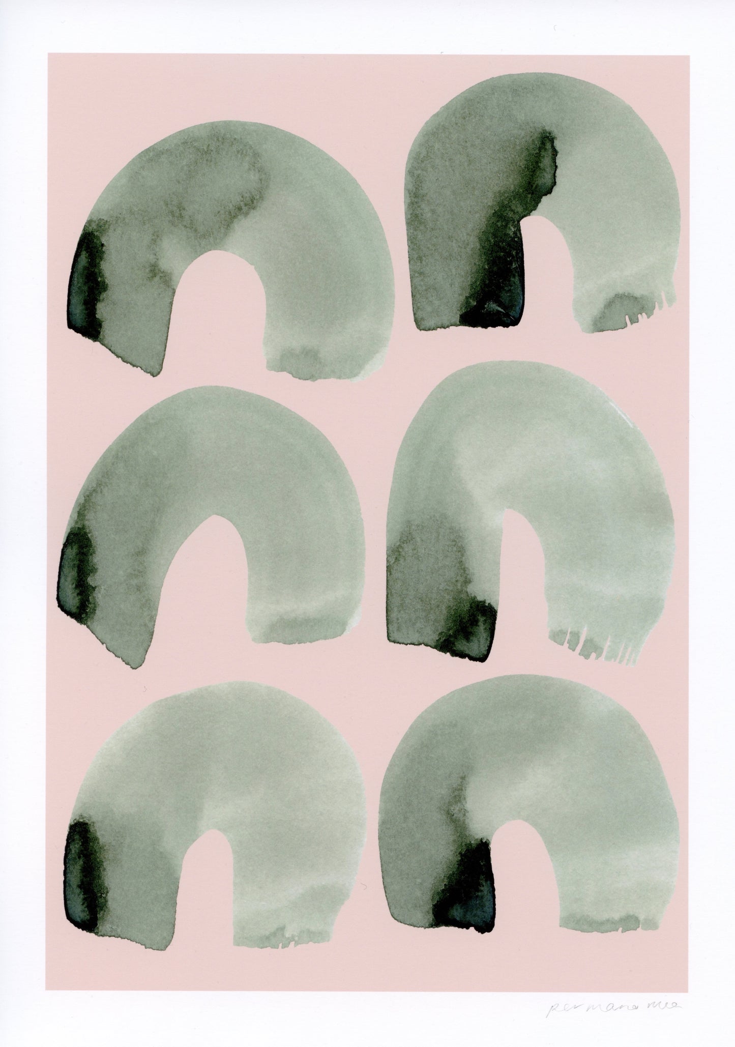 Arches Abstract Print - Pink