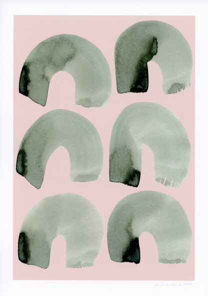 Arches Abstract Print - Pink