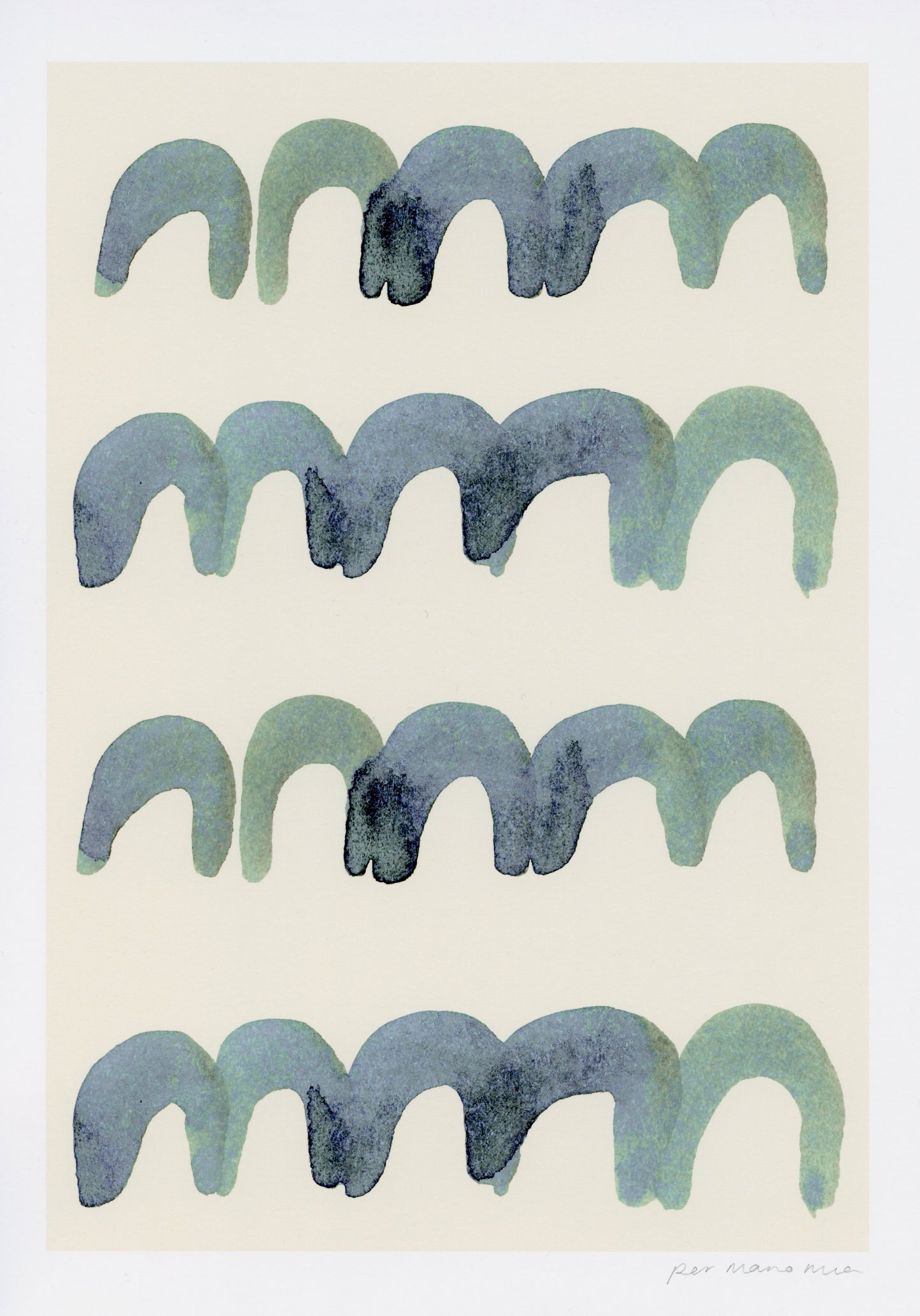 Mini Arches Abstract Print - Cream