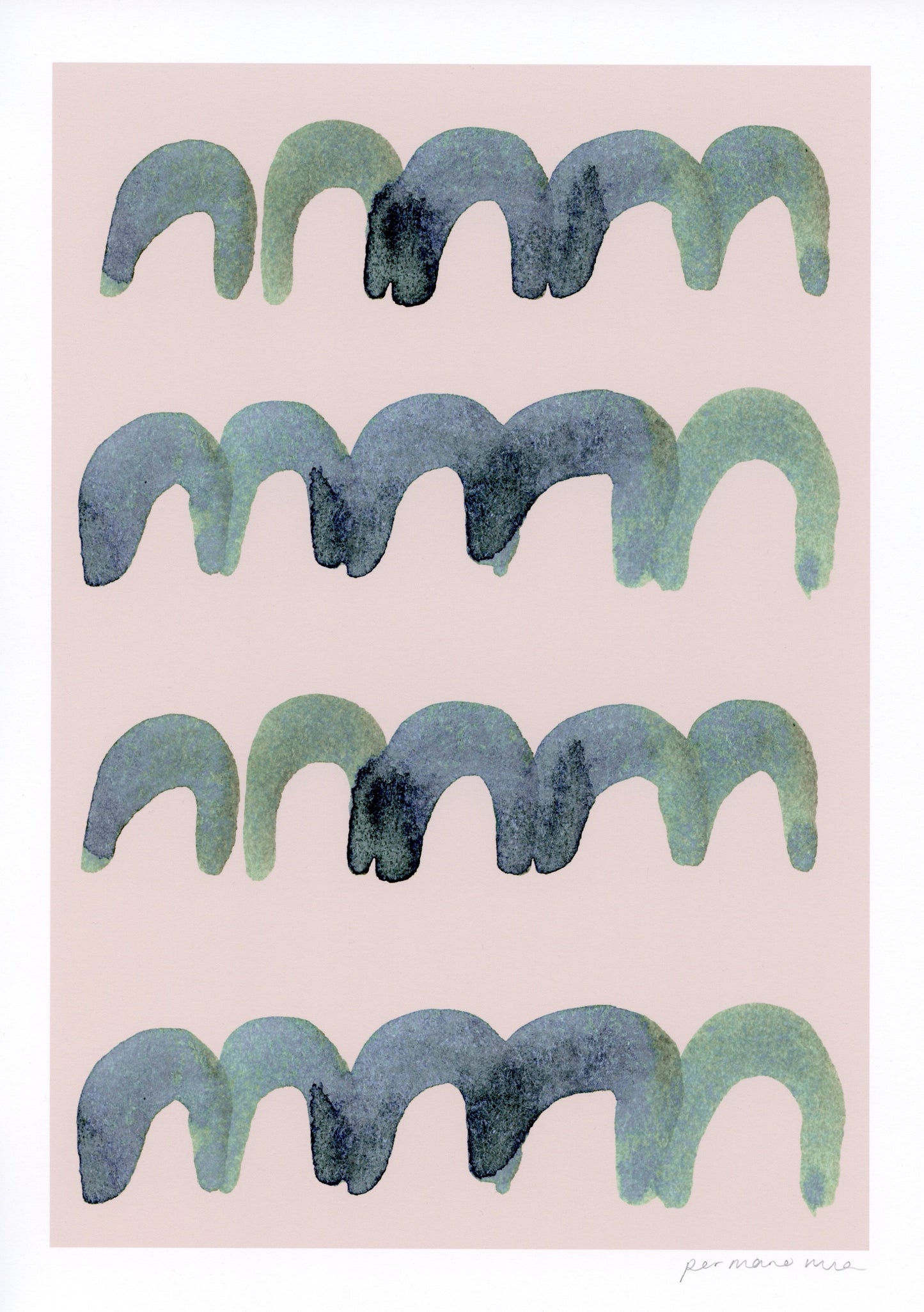 Mini Arches Abstract Print - Pink