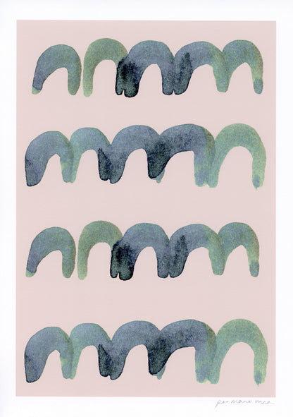 Mini Arches Abstract Print - Pink