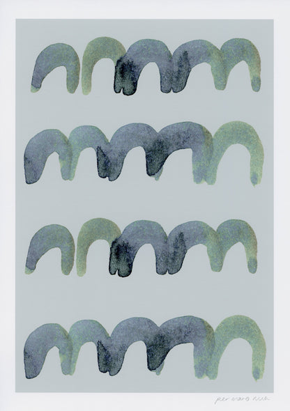 Mini Arches Abstract Print - Teal