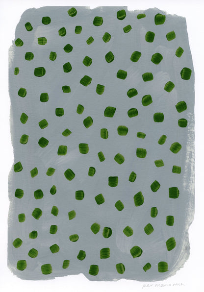 Mini Spots Abstract Print - Blue & Green